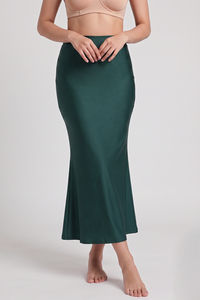 Zivame Shimmer Stretchy Saree Underskirt - Posy Green — thumbnail 1